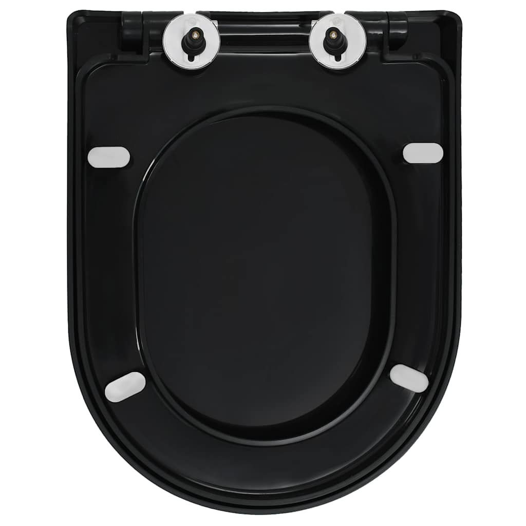 vidaXL Soft-close Toilet Seat with Quick-release Design Black