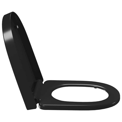 145023 vidaXL Soft-close Toilet Seat with Quick-release Design Black