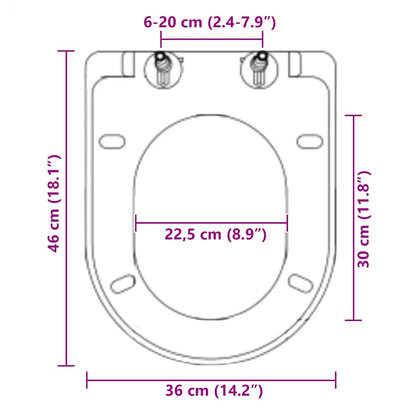 vidaXL Soft-close Toilet Seat with Quick-release Design Black