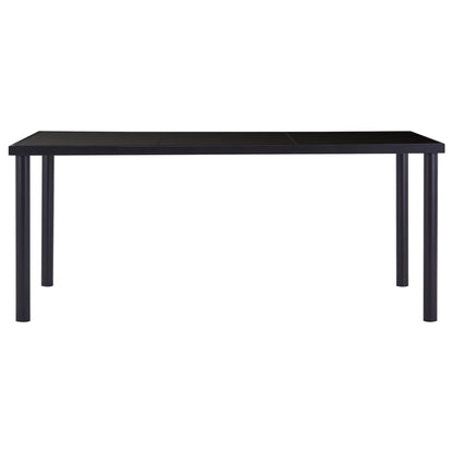 vidaXL Dining Table Black 180x90x75 cm Tempered Glass