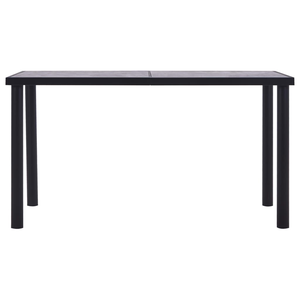 vidaXL Dining Table Black and Concrete Grey 140x70x75 cm MDF