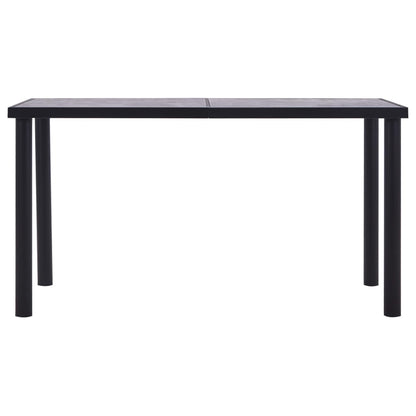 vidaXL Dining Table Black and Concrete Grey 140x70x75 cm MDF