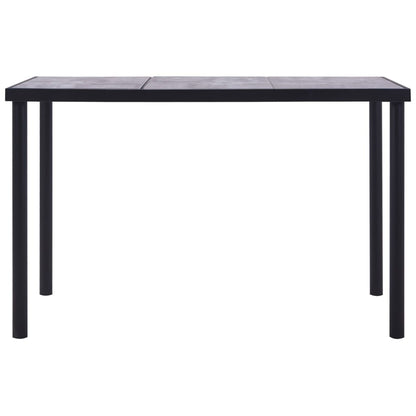 vidaXL Dining Table Black and Concrete Grey 160x80x75 cm MDF