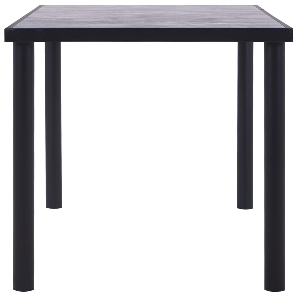 vidaXL Dining Table Black and Concrete Grey 160x80x75 cm MDF