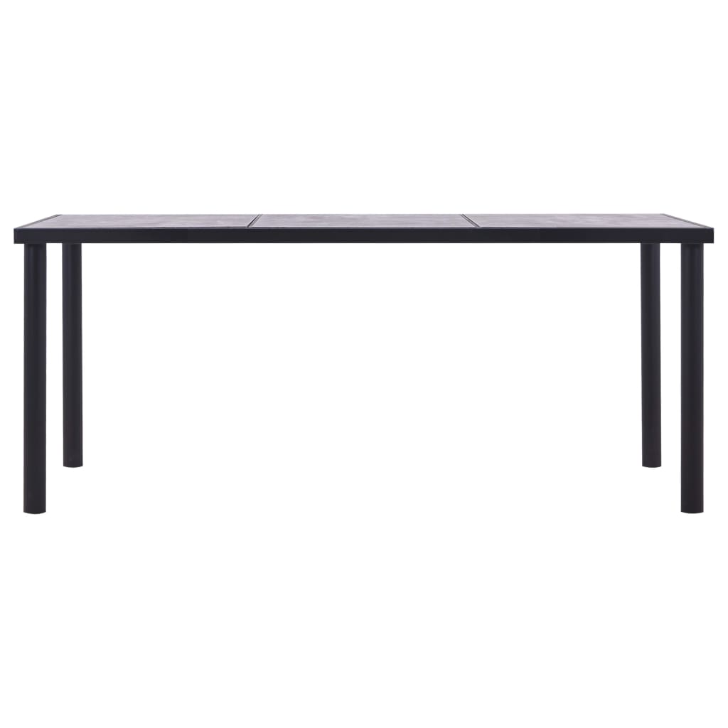 vidaXL Dining Table Black and Concrete Grey 180x90x75 cm MDF