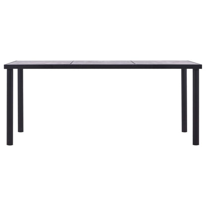 vidaXL Dining Table Black and Concrete Grey 180x90x75 cm MDF