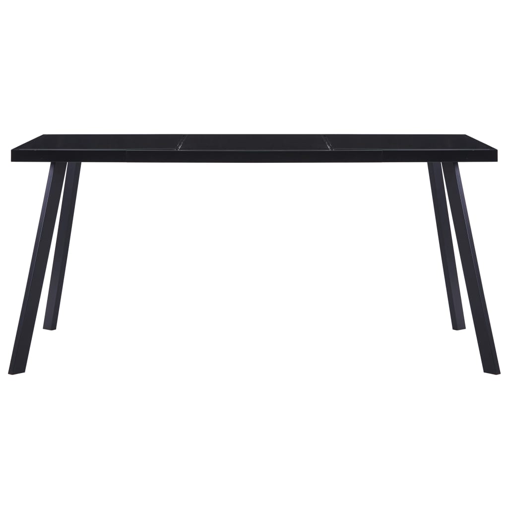 vidaXL Dining Table Black 180x90x75 cm Tempered Glass