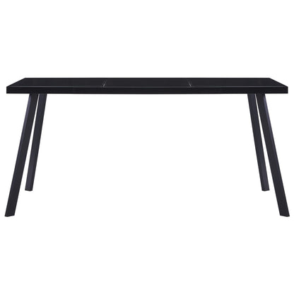 vidaXL Dining Table Black 180x90x75 cm Tempered Glass