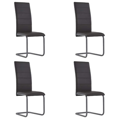 vidaXL Cantilever Dining Chairs 4 pcs Brown Faux Leather