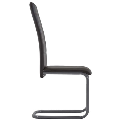 vidaXL Cantilever Dining Chairs 4 pcs Brown Faux Leather