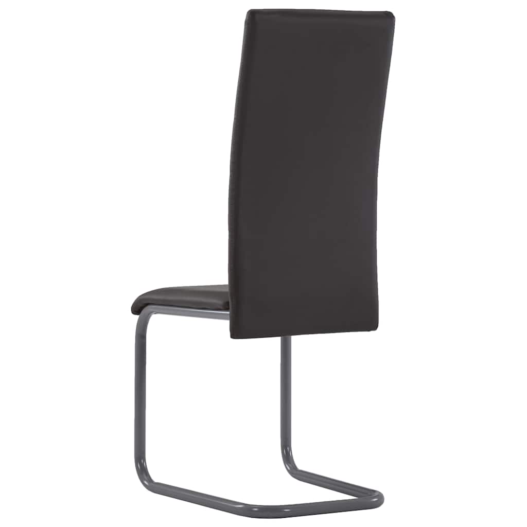 vidaXL Cantilever Dining Chairs 4 pcs Brown Faux Leather