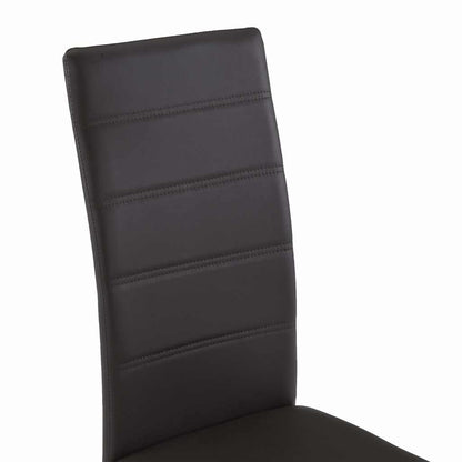 vidaXL Cantilever Dining Chairs 4 pcs Brown Faux Leather
