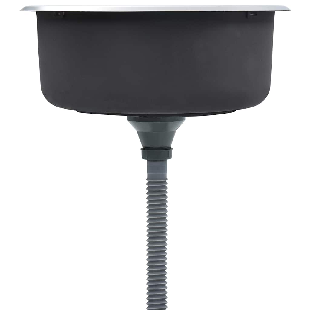 vidaXL Kitchen Sink with Strainer and Trap Stainless Steel