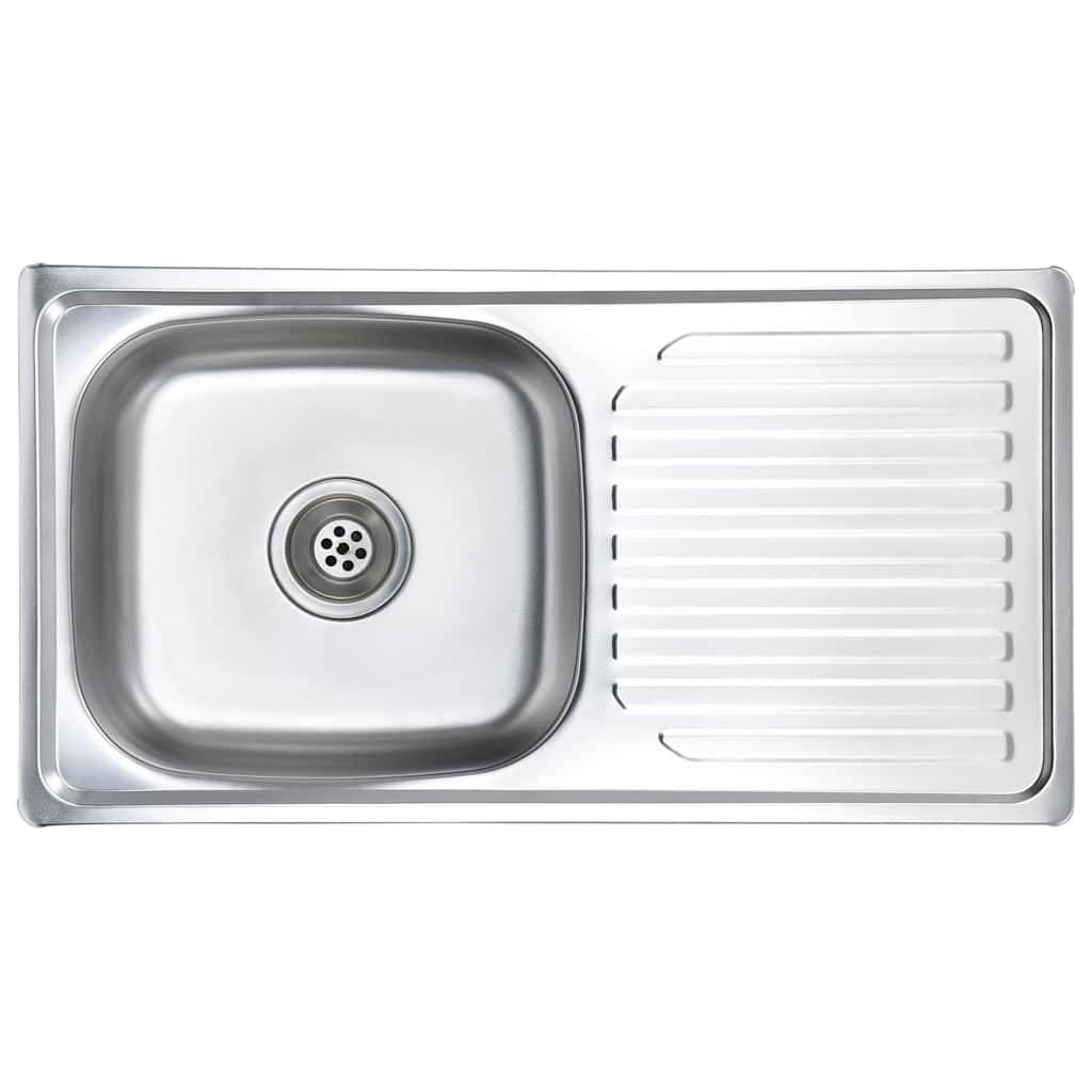 vidaXL Kitchen Sink with Strainer and Trap Stainless Steel