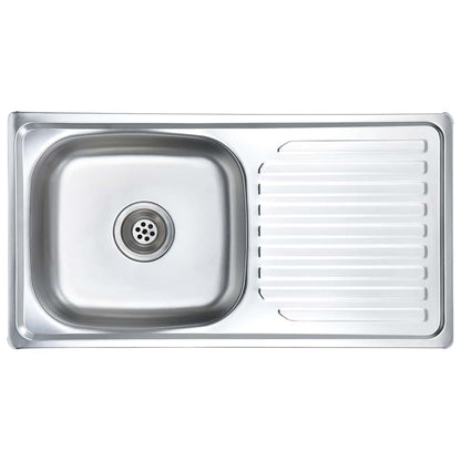 vidaXL Kitchen Sink with Strainer and Trap Stainless Steel