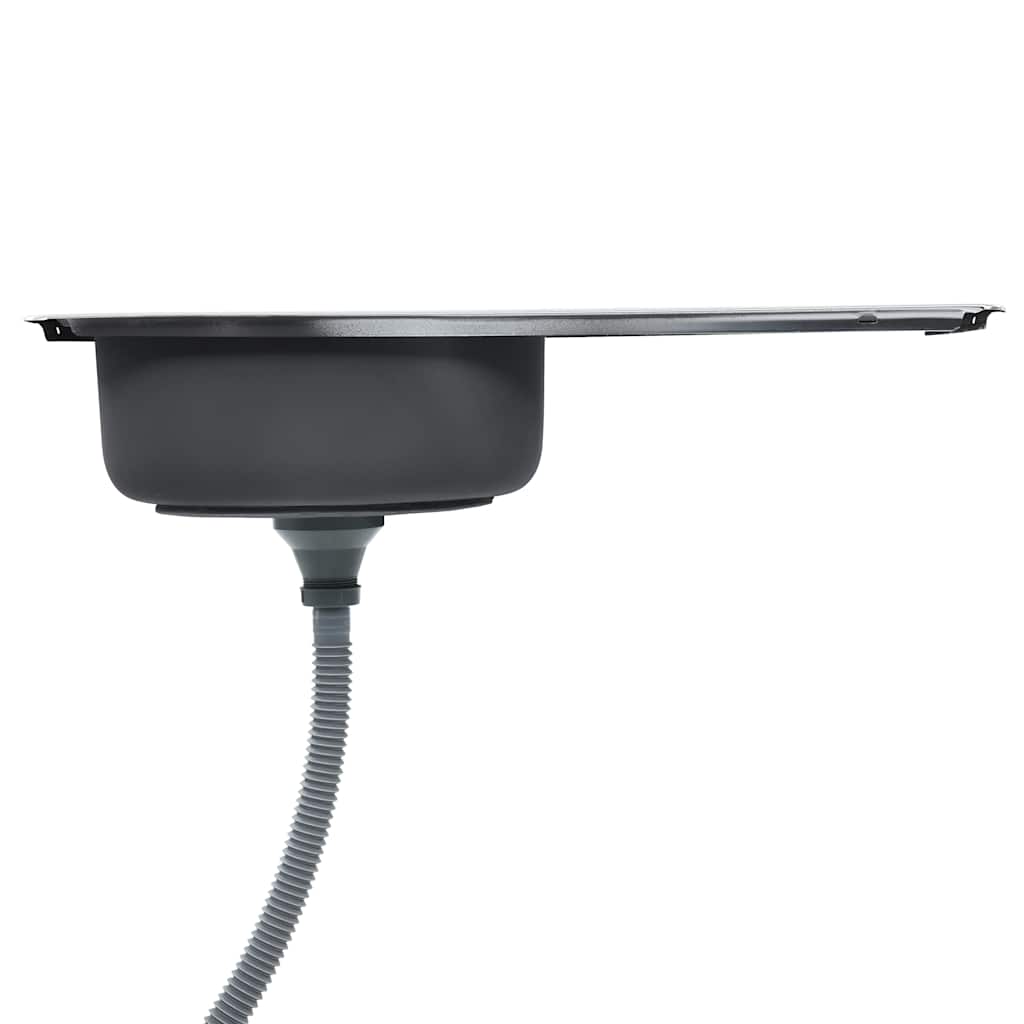 vidaXL Kitchen Sink with Strainer and Trap Stainless Steel