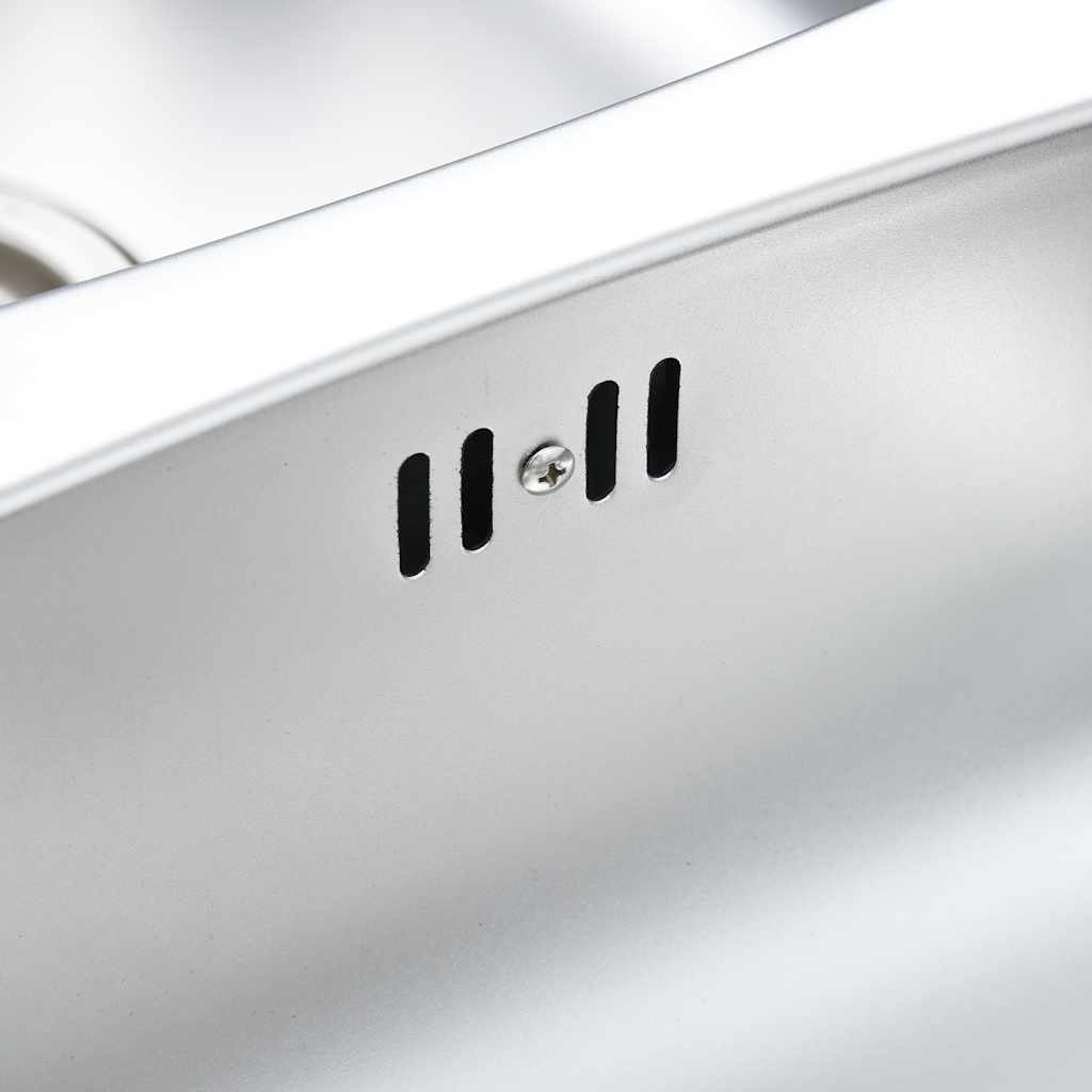 vidaXL Kitchen Sink Double Basin with Strainer & Trap Stainless Steel