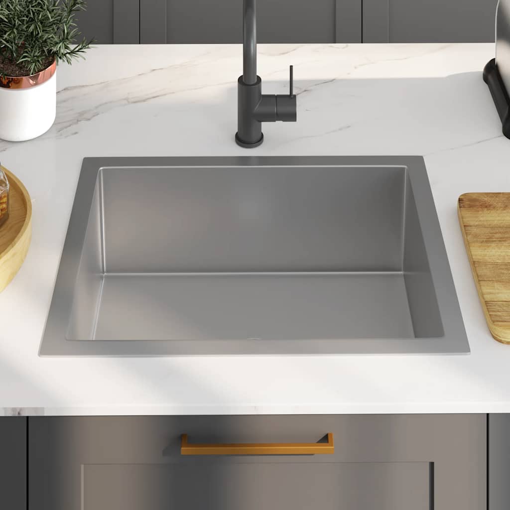 vidaXL Handmade Kitchen Sink Stainless Steel