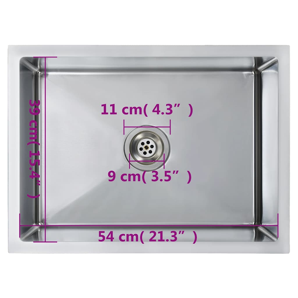 vidaXL Handmade Kitchen Sink Stainless Steel