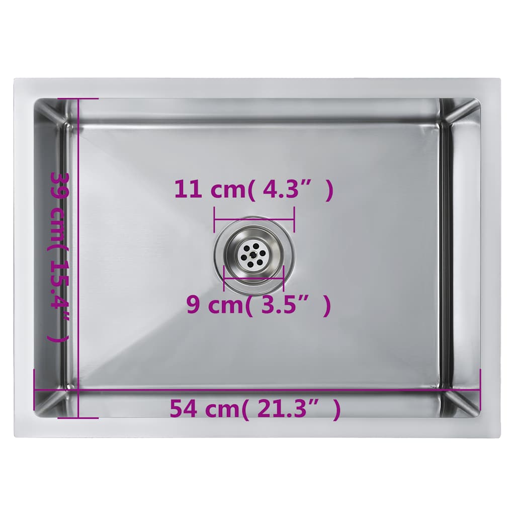 vidaXL Handmade Kitchen Sink Stainless Steel