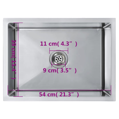 vidaXL Handmade Kitchen Sink Stainless Steel