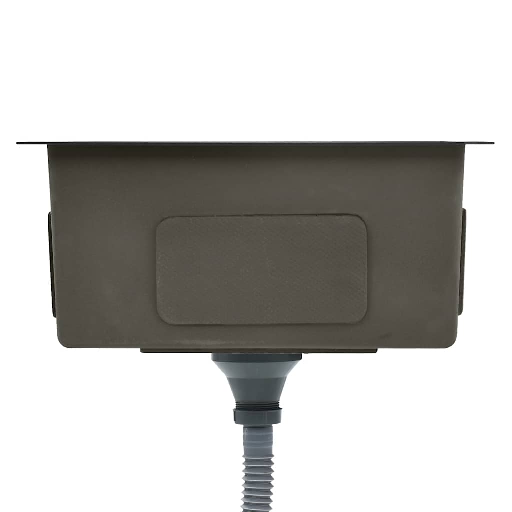 vidaXL Handmade Kitchen Sink Black Stainless Steel