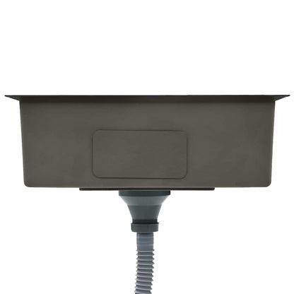 vidaXL Handmade Kitchen Sink Black Stainless Steel