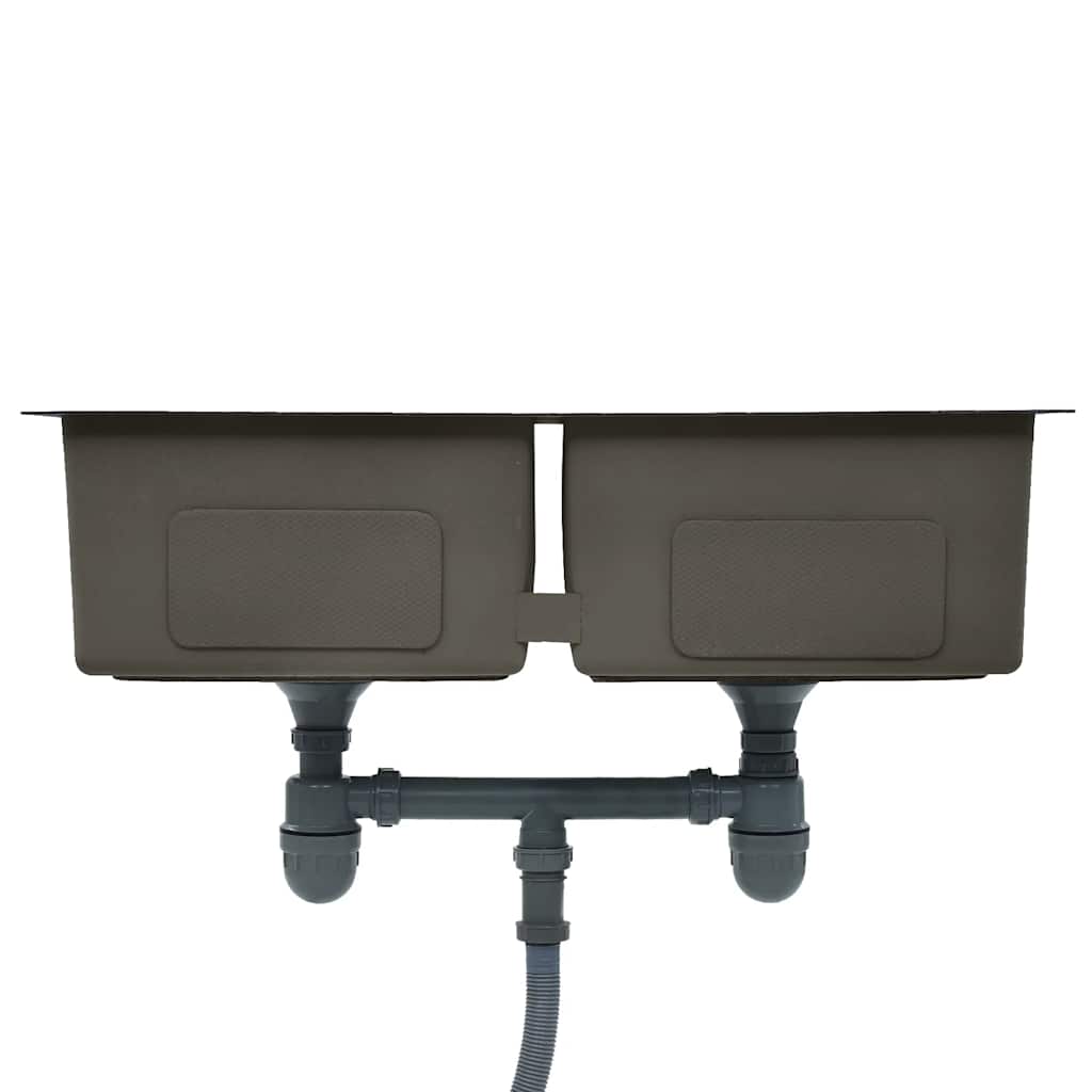 vidaXL Handmade Kitchen Sink Black Stainless Steel