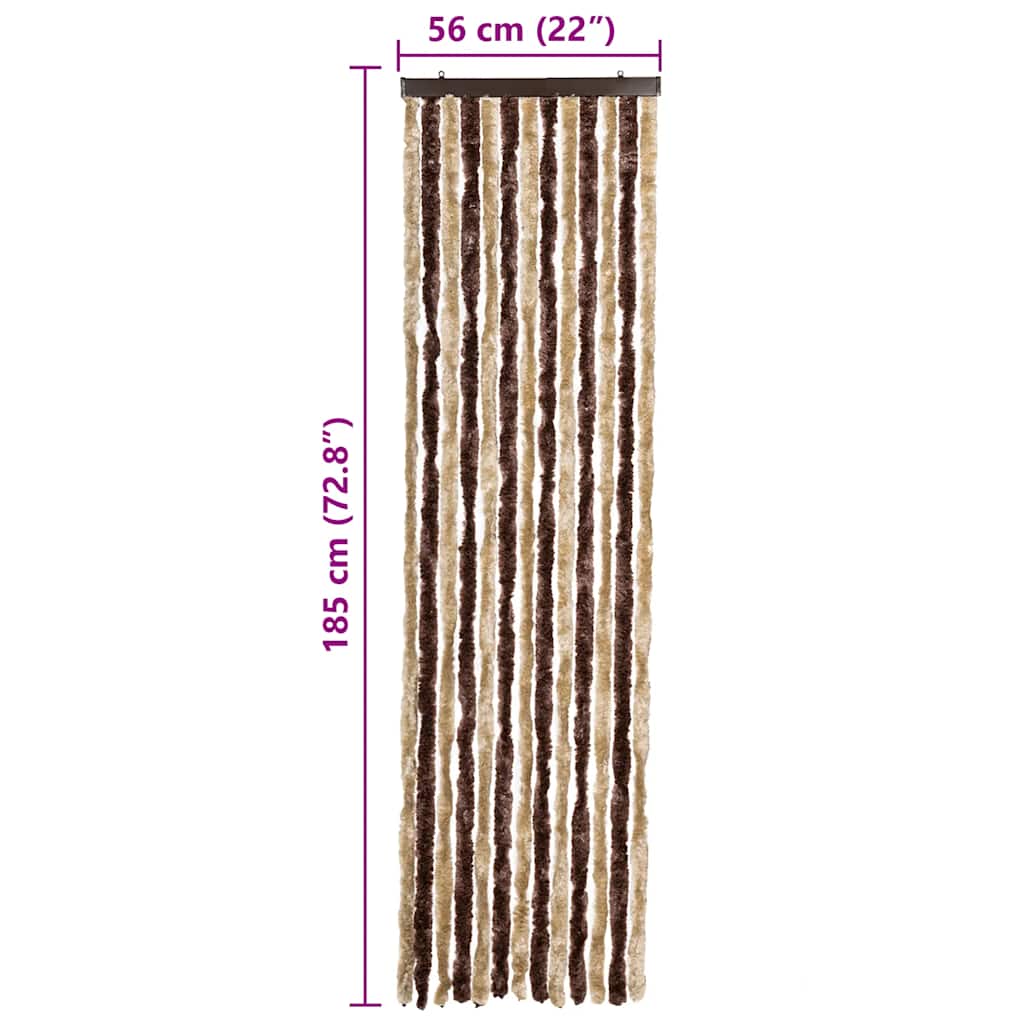 vidaXL Insect Curtain Beige and Light Brown 56x185 cm Chenille