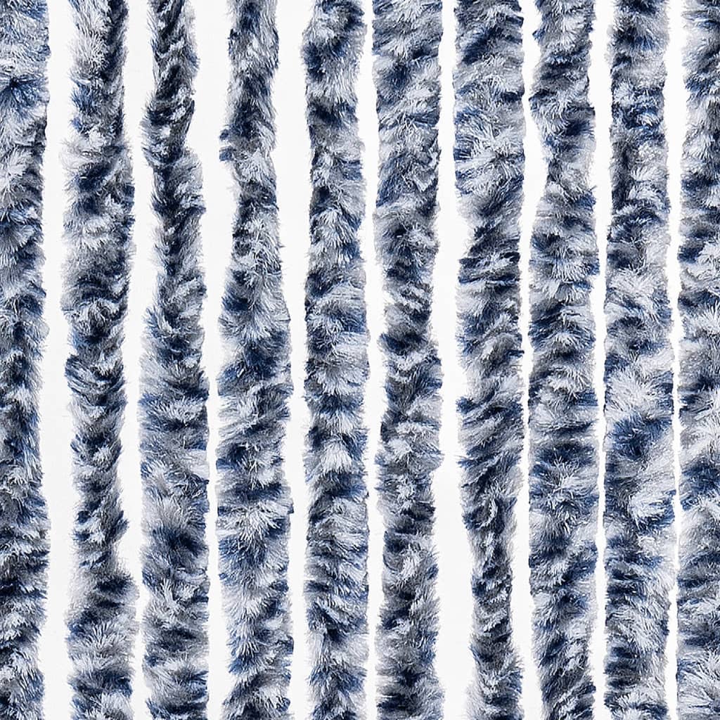 vidaXL Insect Curtain Blue, White and Silver 56x185 cm Chenille
