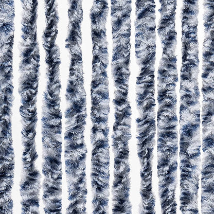 vidaXL Insect Curtain Blue, White and Silver 56x185 cm Chenille