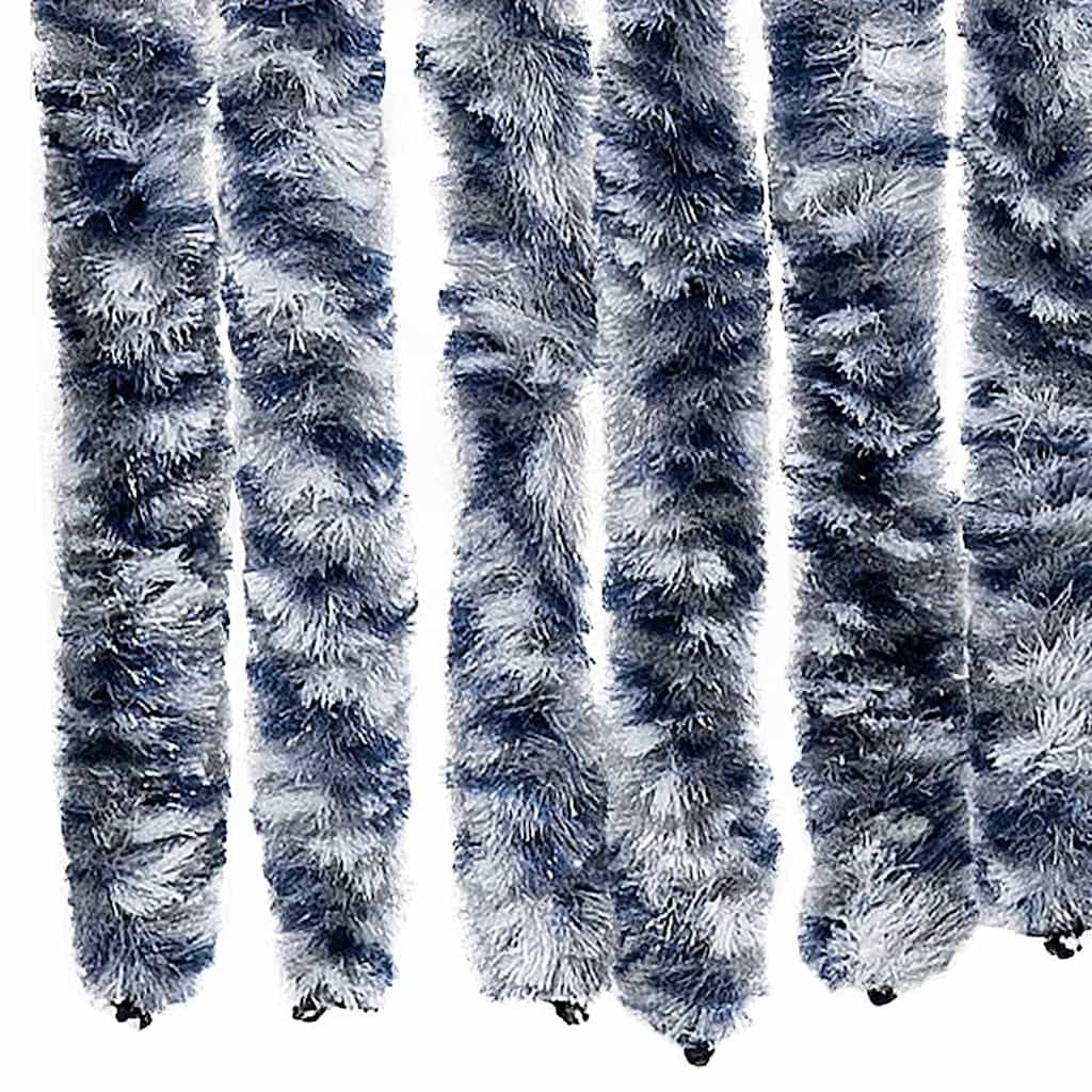 284274 vidaXL Insect Curtain Blue, White and Silver 90x220 cm Chenille