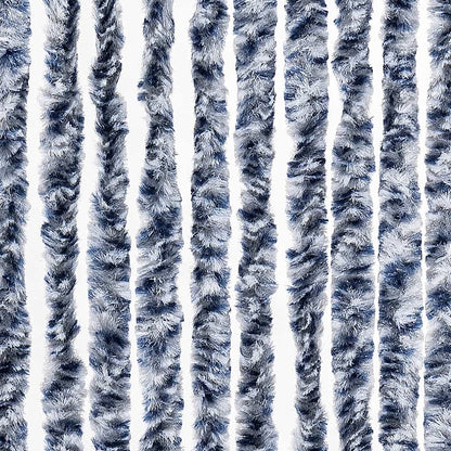 284274 vidaXL Insect Curtain Blue, White and Silver 90x220 cm Chenille
