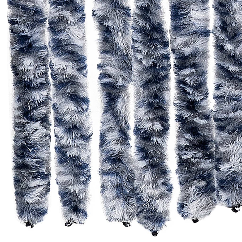 vidaXL Insect Curtain Blue, White and Silver 100x220 cm Chenille
