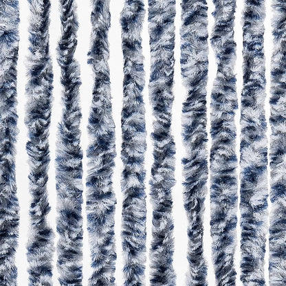 vidaXL Insect Curtain Blue, White and Silver 100x220 cm Chenille