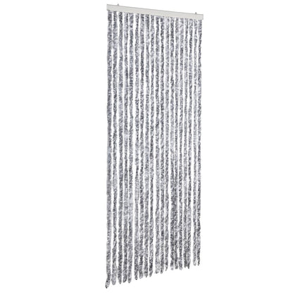 vidaXL Insect Curtain White and Grey 56x185 cm Chenille