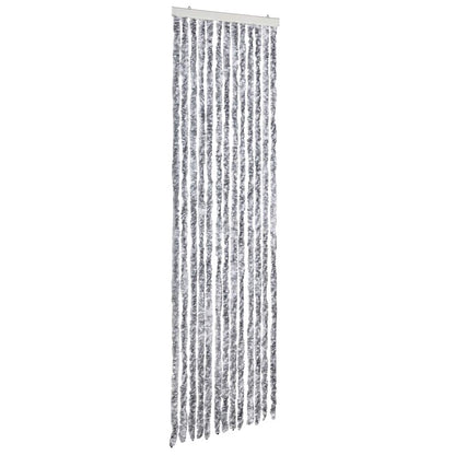 284279 vidaXL Insect Curtain White and Grey 56x185 cm Chenille