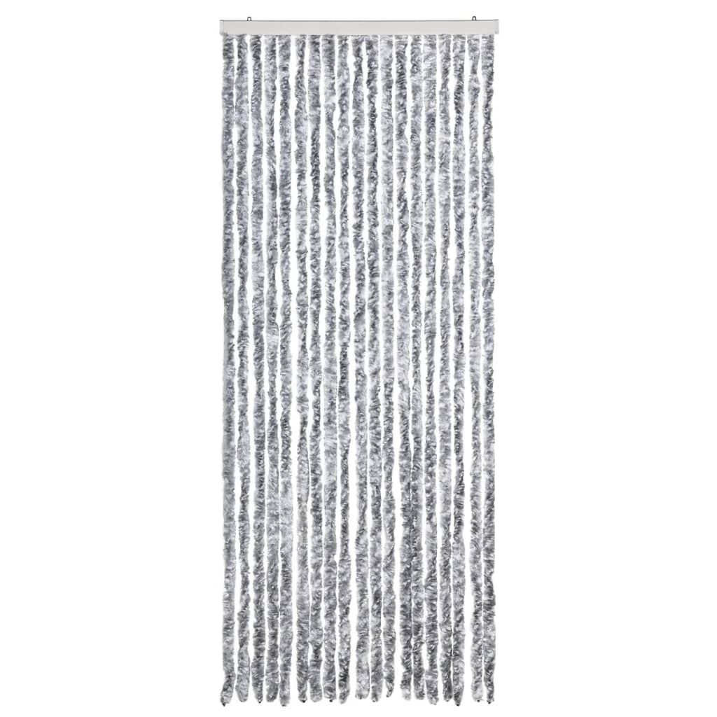 vidaXL Insect Curtain White and Grey 56x185 cm Chenille