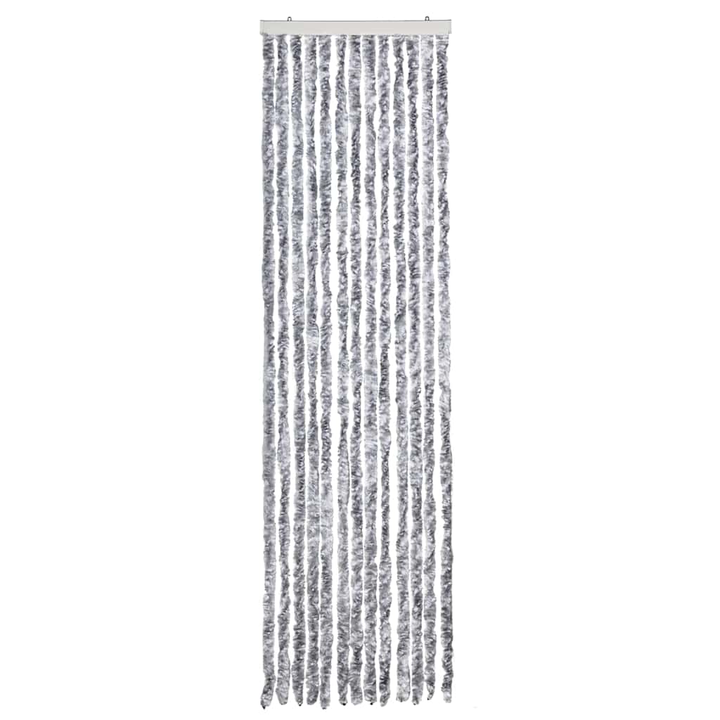 284279 vidaXL Insect Curtain White and Grey 56x185 cm Chenille