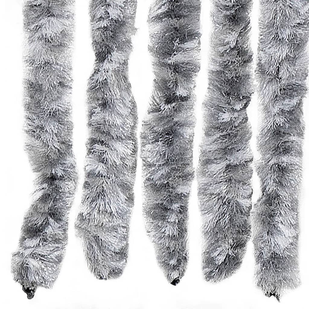 vidaXL Insect Curtain White and Grey 56x185 cm Chenille