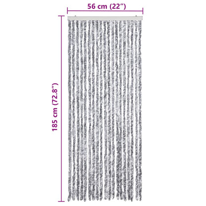 vidaXL Insect Curtain White and Grey 56x185 cm Chenille