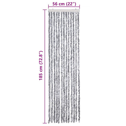 284279 vidaXL Insect Curtain White and Grey 56x185 cm Chenille