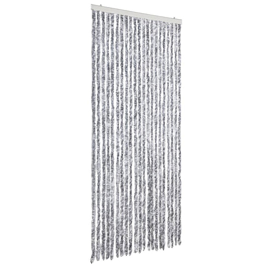 284280 vidaXL Insect Curtain White and Grey 90x220 cm Chenille