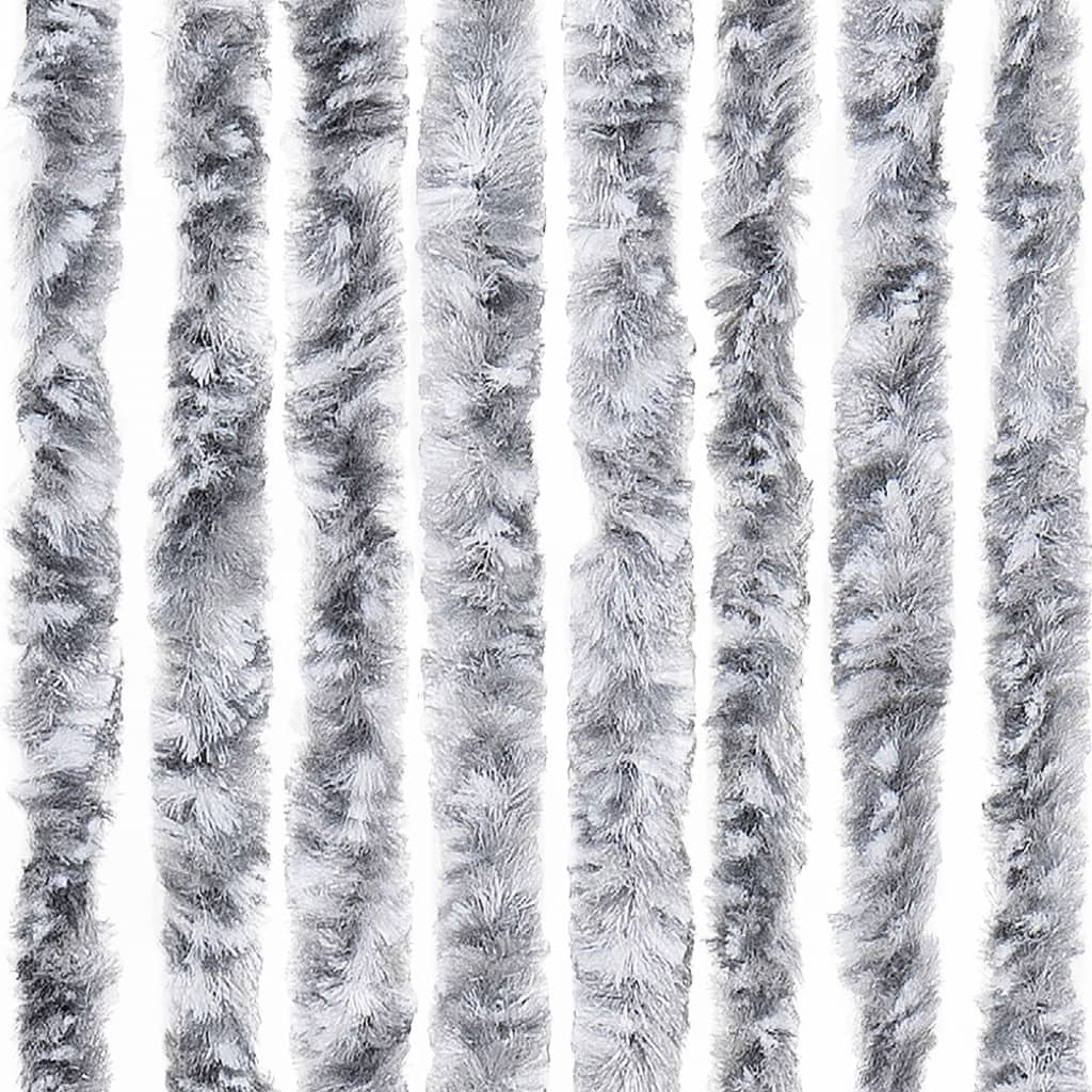 vidaXL Insect Curtain White and Grey 90x220 cm Chenille
