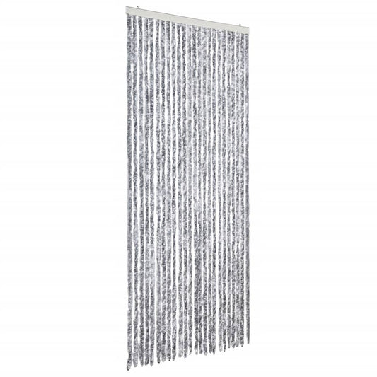 284281 vidaXL Insect Curtain White and Grey 100x220 cm Chenille