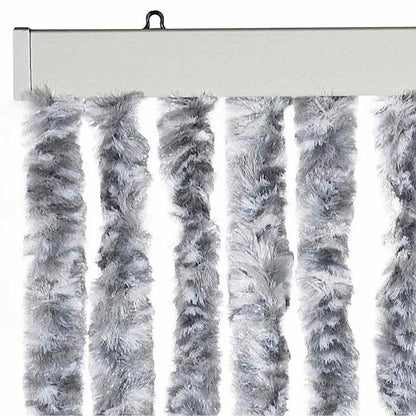 284281 vidaXL Insect Curtain White and Grey 100x220 cm Chenille