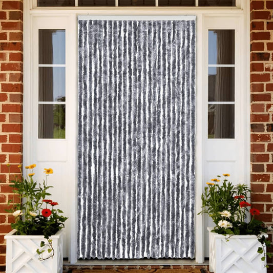 284287 vidaXL Insect Curtain Silver 100x220 cm Chenille