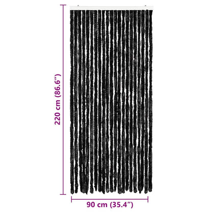 284289 vidaXL Insect Curtain Anthracite 90x220 cm Chenille