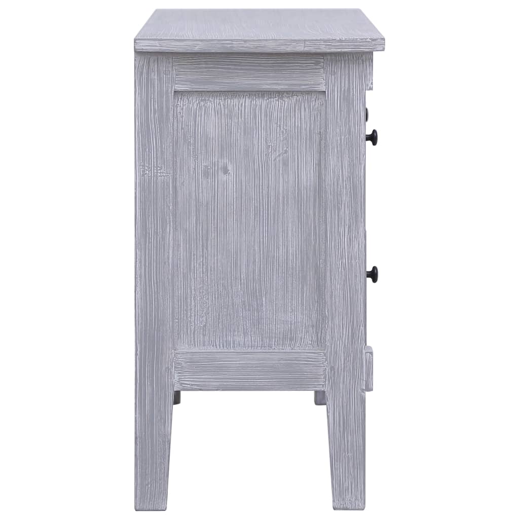 vidaXL Sideboard | Grey wash finish | Solid Mahogany wood | 90x30x60 cm
