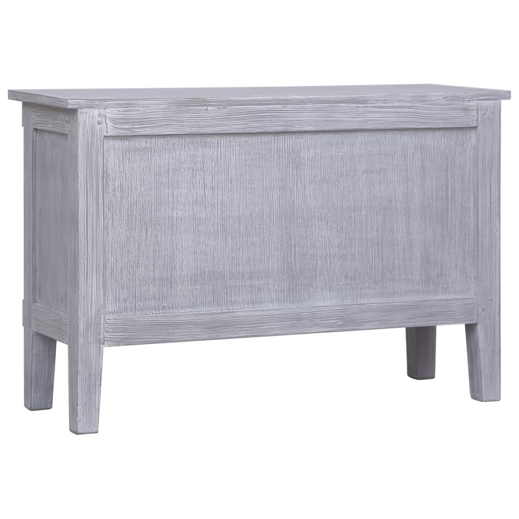 vidaXL Sideboard | Grey wash finish | Solid Mahogany wood | 90x30x60 cm
